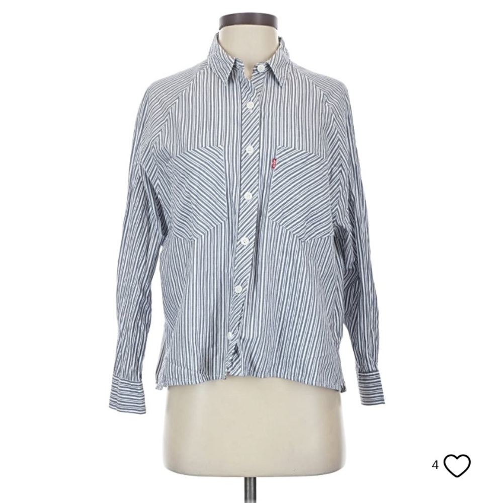 Levi’s Red Tab Oversized Striped Long Sleeve Blouse - Coastal Grandma -XL